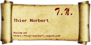 Thier Norbert névjegykártya