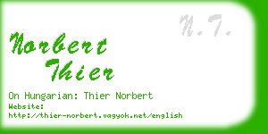 norbert thier business card